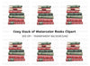 Christmas Books Stack Clipart Bundle