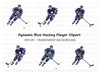 Dynamic Blue Hockey Players Clipart Bundle