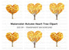 Heart Shaped Autumn Trees Clipart Bundle