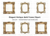 Ornate Gold Frames Clipart Bundle