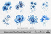 Blue Floral Clipart Bundle