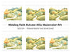 Autumn Hills Landscape Path Clipart Bundle