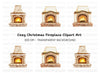 Cozy Christmas Fireplace Clipart Bundle
