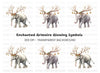 Christmas Elephant with Antlers Clipart Bundle