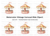 Whimsical Carnival Merry Go Round Clipart Bundle