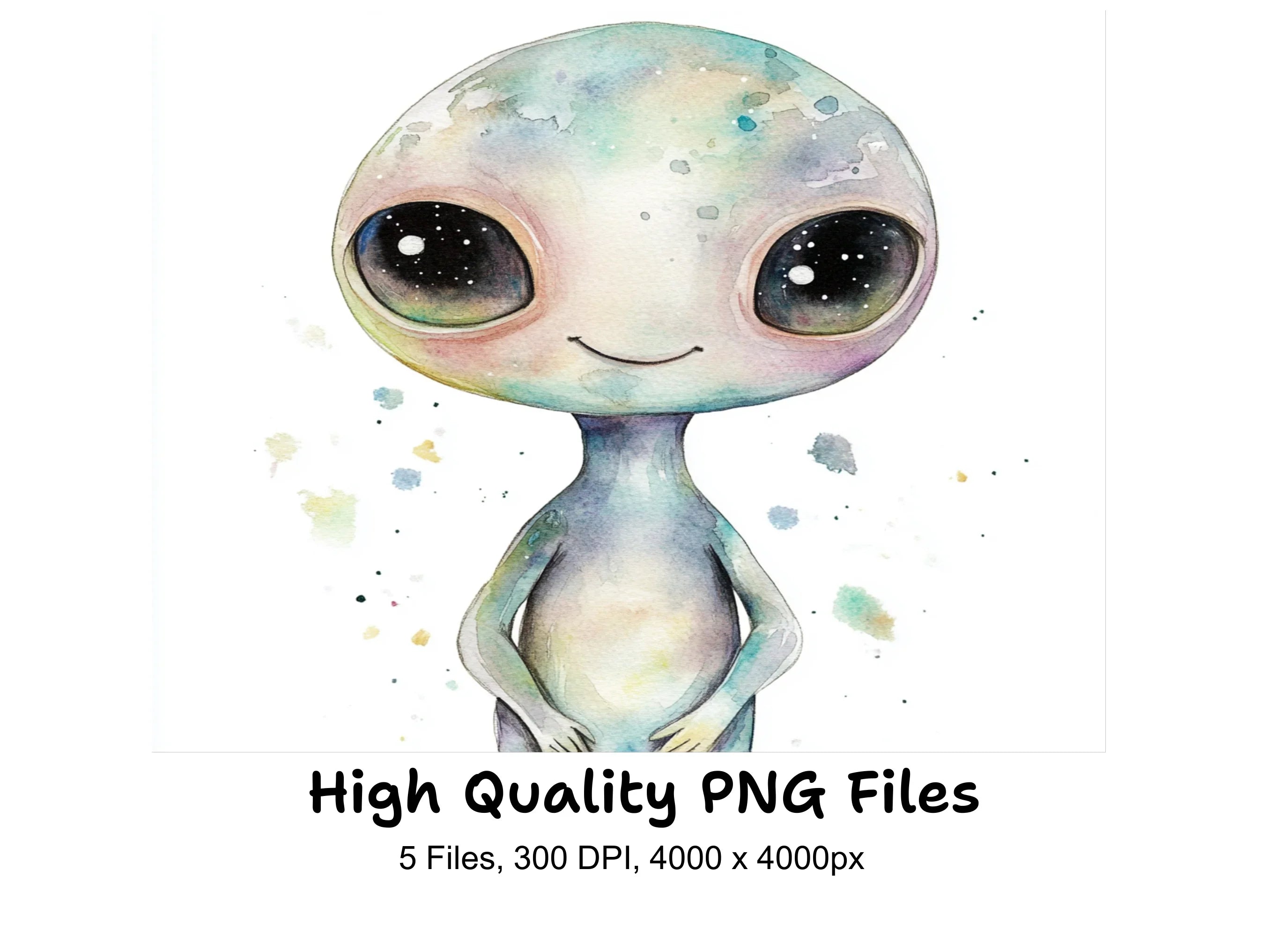 Cute Alien Clipart Bundle