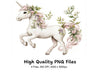 Whimsical Lavender Unicorn Clipart Bundle