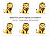 Geometric Lion Illustration Clipart Bundle