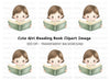 Charming Child Reading Clipart Bundle