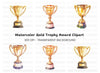 Golden Trophy Clipart Bundle