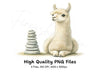 Cute Llama and Stone Cairn Clipart Bundle