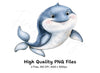 Cute Whale Duo Clipart Bundle