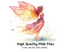 Elegant Red Fairy Clipart Bundle