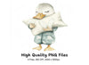 Sleeping Duckling with Pillow Clipart Bundle