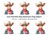 Cute Patriotic Boy Cowboy Clipart Bundle