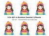 Girl in Rainbow Winter Wear Clipart Bundle