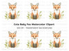 Cute Fox with Leaves Clipart Bundle