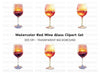Sunset Reflection Wine Glass Clipart Bundle