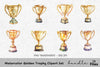Golden Trophy Clipart Bundle