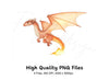 Cute Flying Fire Dragon Clipart Bundle