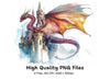 Fantasy Dragon Castle Clipart Bundle