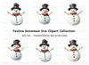 Festive Snowmen Trio Clipart Bundle