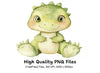 Green Baby Dinosaur Clipart Bundle
