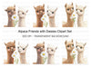 Alpaca Friends with Daisies Clipart Bundle