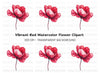Vibrant Red Flower Clipart Bundle