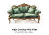 Emerald Green Sofa Clipart Bundle