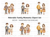 Diverse Family Moments Clipart Bundle