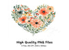 Floral Heart Clipart Bundle
