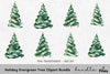 Holiday Evergreen Tree Clipart Bundle