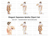 Elegant Japanese Geisha Clipart Bundle