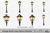 Vintage Street Lamp Clipart Bundle