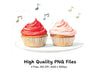 Musical Cupcakes Clipart Bundle