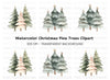 Christmas Trees with Stars Clipart Bundle