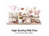 Valentine's Day Hot Chocolate Bar Clipart Bundle