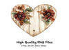 Rustic Wooden Heart Floral Clipart Bundle