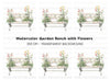 Bench with Pink Flowers Clipart Bundle