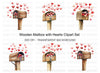 Wooden Mailbox with Falling Hearts Clipart Bundle