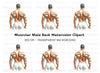 Muscular Man Back View Clipart Bundle