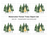 Geometric Gold and Green Forest Clipart Bundle