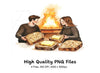 Cozy Fireplace Toast Clipart Bundle