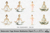 Yoga Women Meditation Clipart Bundle