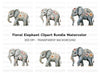 Floral Elephant Clipart Bundle
