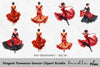 Elegant Flamenco Dancer Clipart Bundle