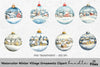 Winter Village Ornaments Clipart Bundle
