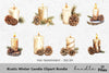 Rustic Winter Candle Clipart Bundle