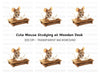 Little Mouse at Desk Clipart Bundle